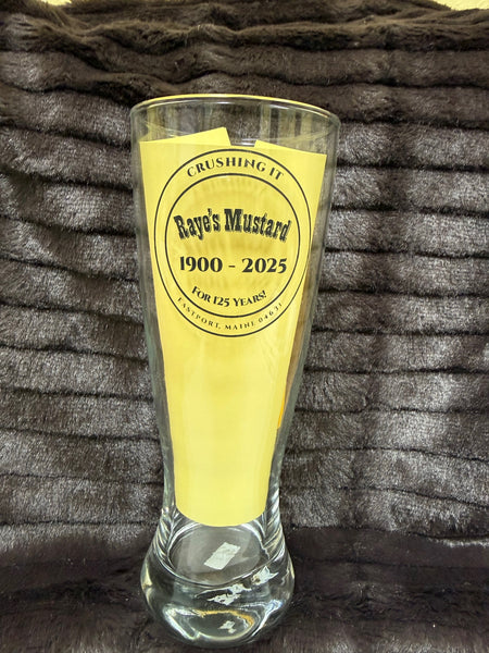 Raye's Mustard 125th Anniversary Pilsner Glass