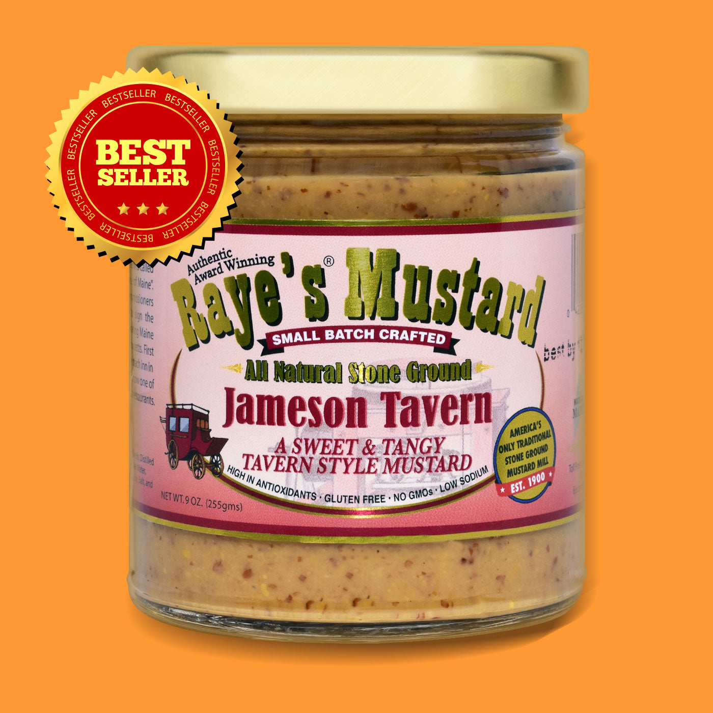  Raye's Jameson Tavern All Natural Stone Ground Mustard :  Grocery & Gourmet Food