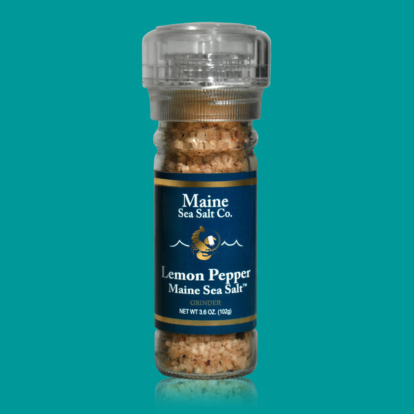 MAINE SEA SALT CO. - Maine Sea Salt, Lemon and Pepper in 3.6 oz Grinder