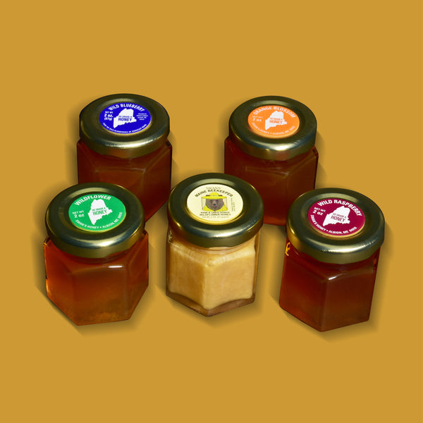 SWAN'S Honey Hexagons - 2 oz Mini Glass Jars
